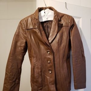 Jones New York Leather Blazer Jacket